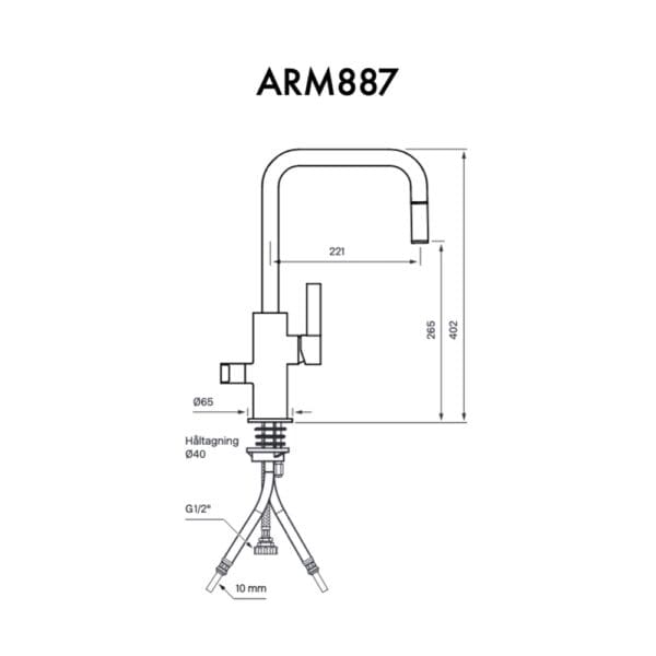 Tapwell ARM887 Mattsvart köksblandare